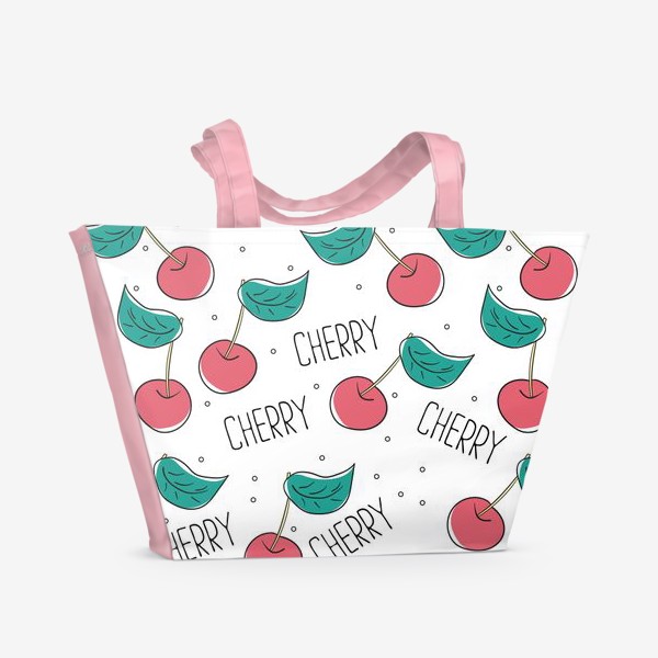 Пляжная сумка «Вишневый узор - Cherry pattern»