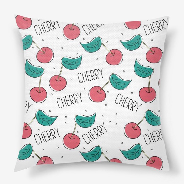 Подушка «Вишневый узор - Cherry pattern»