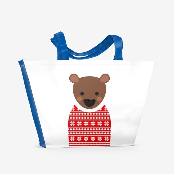 Пляжная сумка «Новогодний медведь»