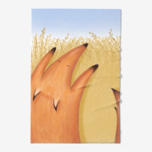 Полотенце «Лиса рыжая в поле стилизованная»