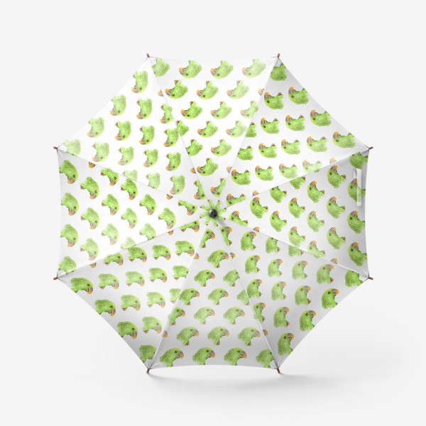 Зонт «голова зеленого попугая, летний принт »