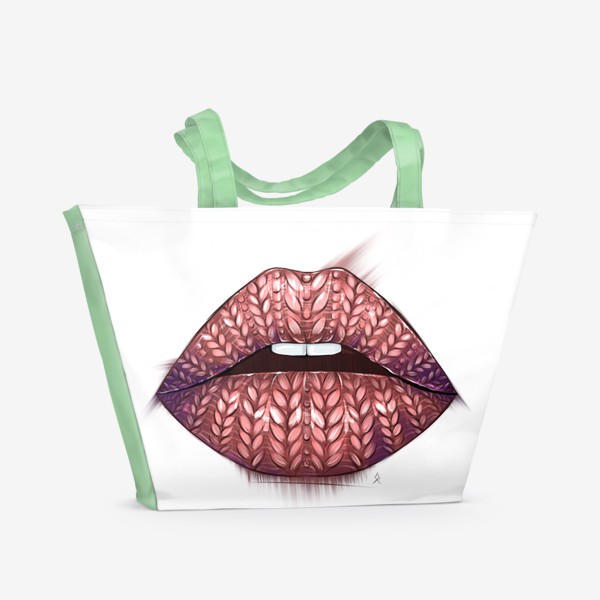 Пляжная сумка «Тёплые губы »
