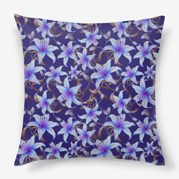 Подушка «Синие лилии»