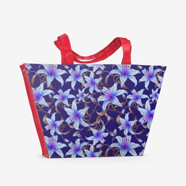 Пляжная сумка «Синие лилии»
