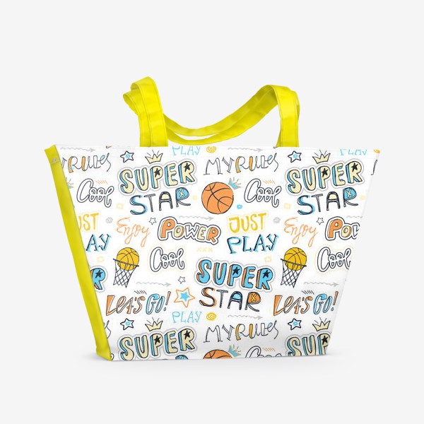 Пляжная сумка «Баскетбол. Вперед! Паттерн.»