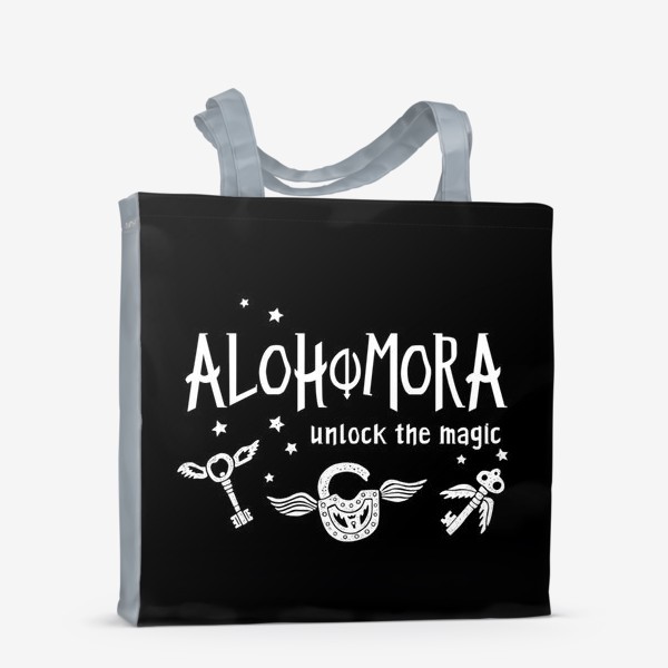 Сумка-шоппер «Alohomora/ Алохомора. Заклинание. Черный фон»