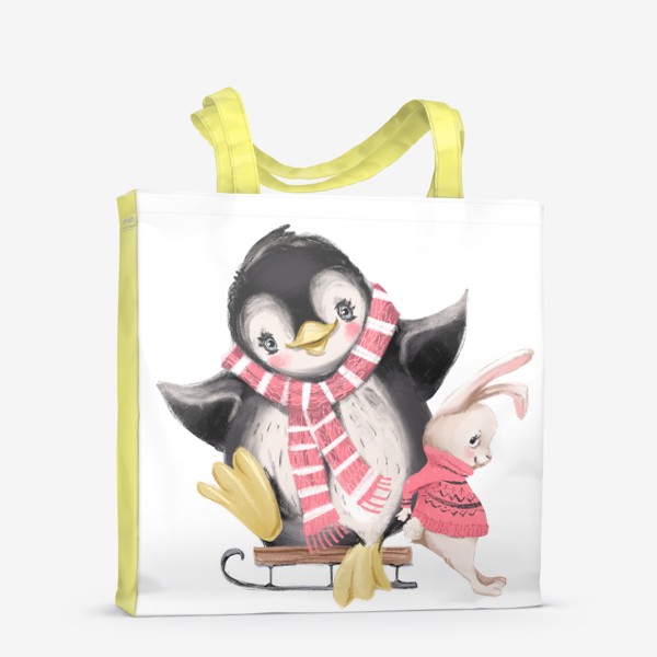 Сумка-шоппер «Новый год и Рождество, Пингвин»