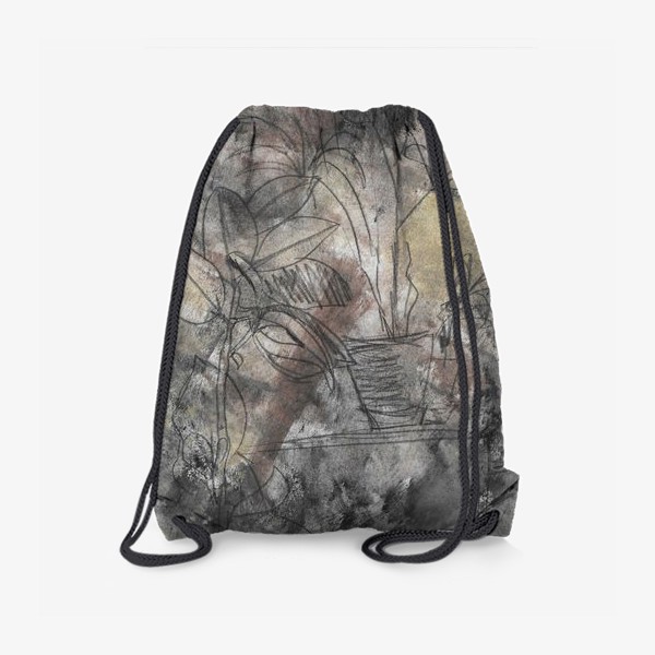 Рюкзак «абстрактная гранжевая композиция, абстракция в нейтральных тонах, гранж»