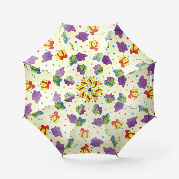 Зонт «Разноцветные подарки - Праздничный узор»