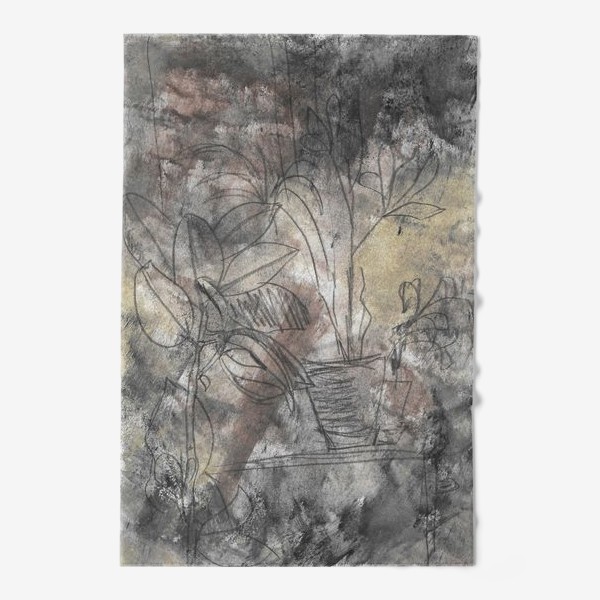 Полотенце &laquo;абстрактная гранжевая композиция, абстракция в нейтральных тонах, гранж&raquo;