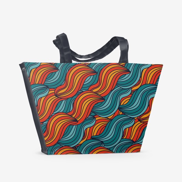 Пляжная сумка «Абстракция Цветные волны»