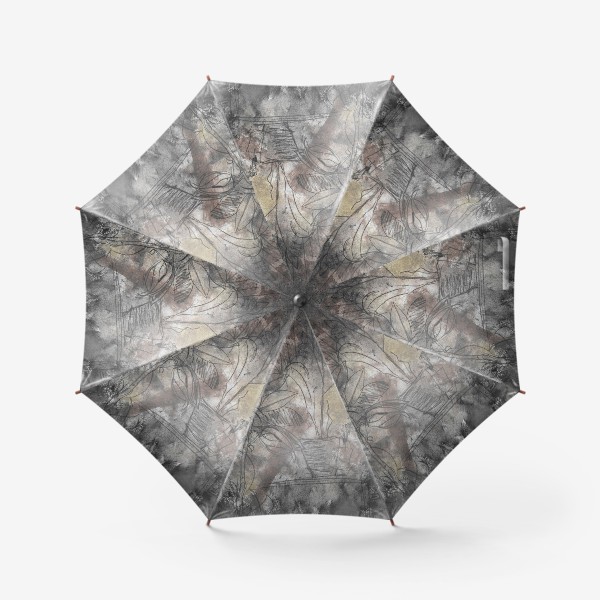 Зонт &laquo;абстрактная гранжевая композиция, абстракция в нейтральных тонах, гранж&raquo;