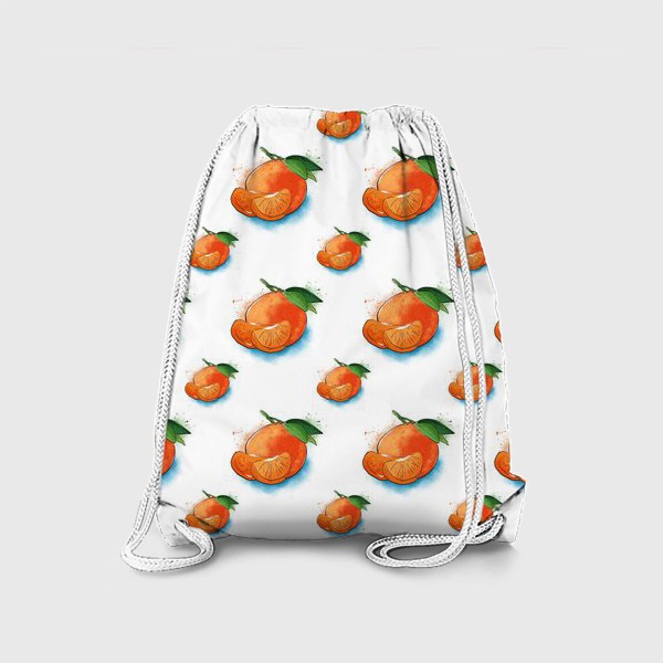 Рюкзак «яркие мандарины с брызгами, принт на скатерть»
