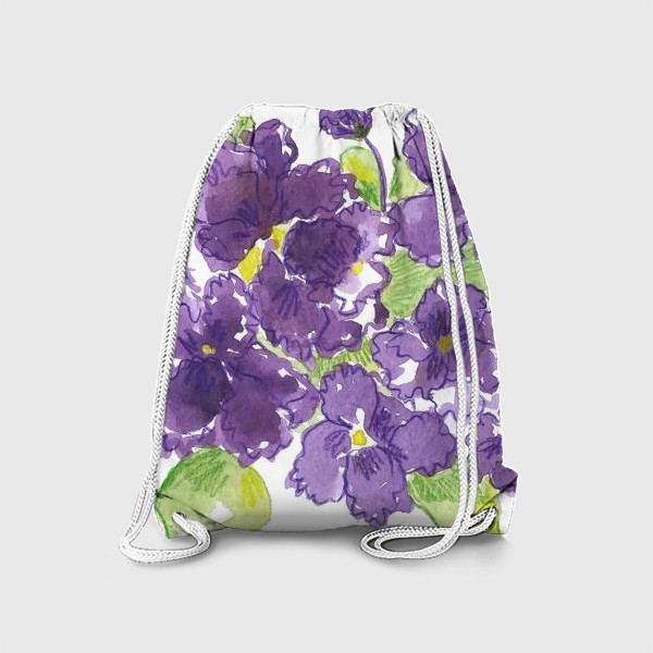 Рюкзак «фиолетовые фиалки, принт на футболку и в интерьер»