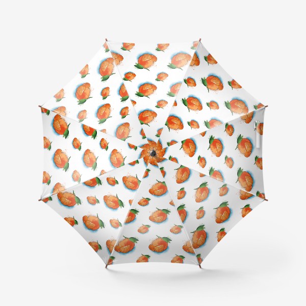 Зонт «яркие мандарины с брызгами, принт на скатерть»