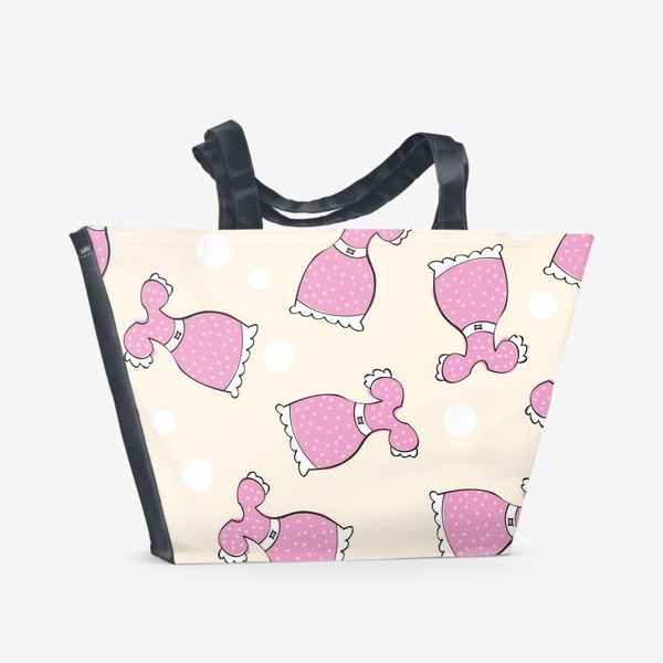 Пляжная сумка «Розовое платье - Узор»