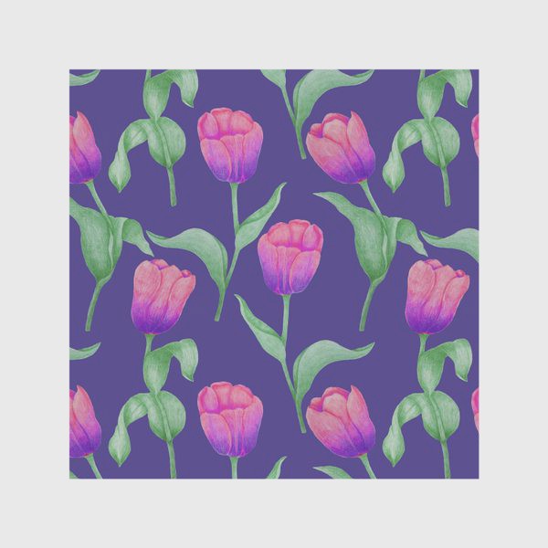 Скатерть «Тюльпаны на фиолетовом фоне»