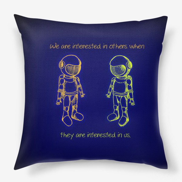 Подушка «Друзья космонавты. Двое. Космос.»