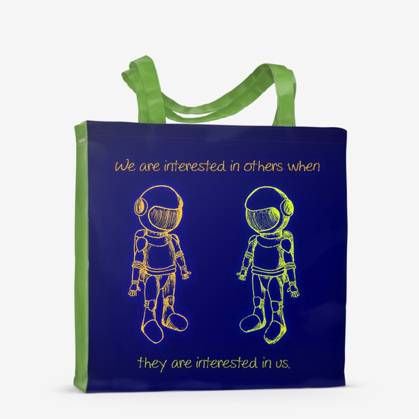 Сумка-шоппер «Друзья космонавты. Двое. Космос.»