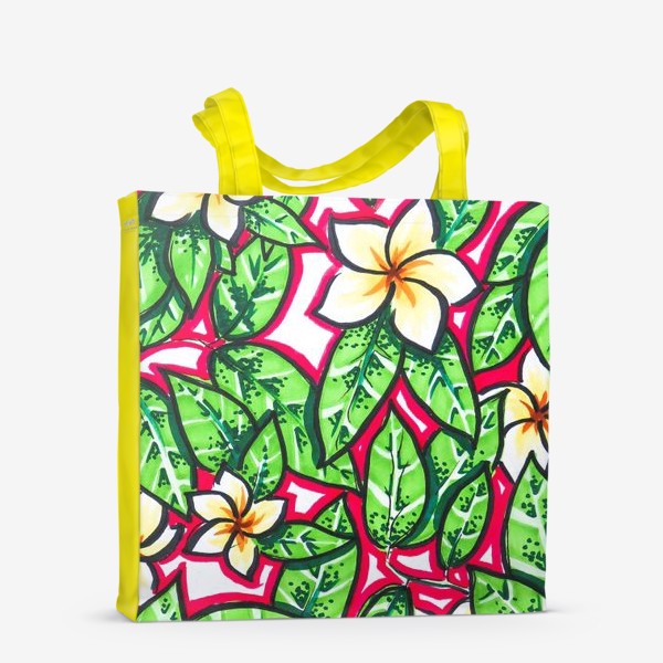 Сумка-шоппер «Тропические цветы и листья»