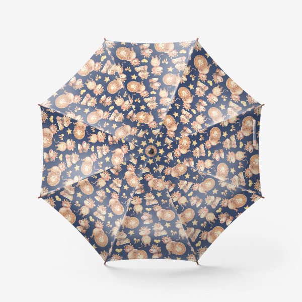 Зонт «Довольный телец на синем»