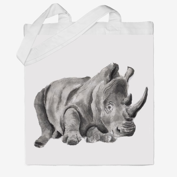 Сумка хб «Огромный носорог лежит отдых»