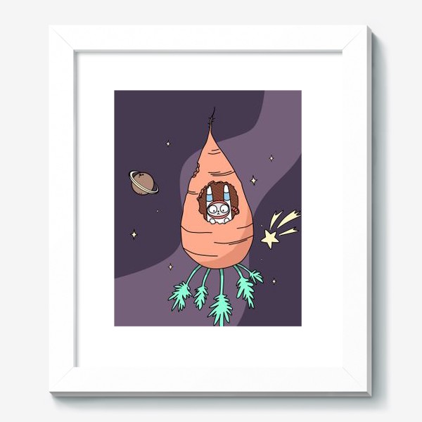 Картина «Заяц летит в космос на морковной ракете»