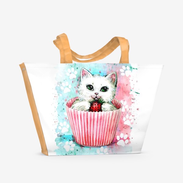 Пляжная сумка «Десерт по-кошачьи»
