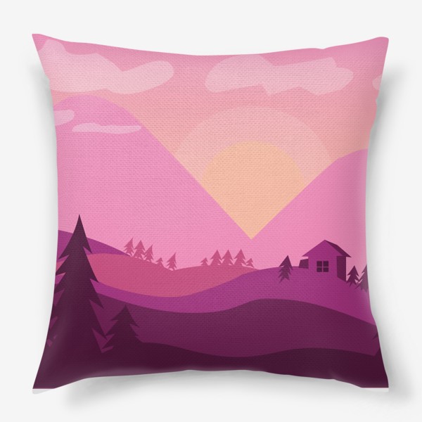 Подушка «Розовый пейзаж»