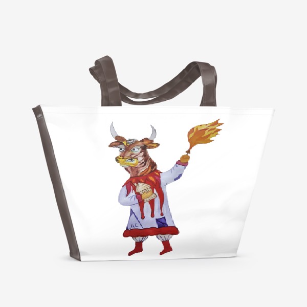 Пляжная сумка «Рождественский бычок »