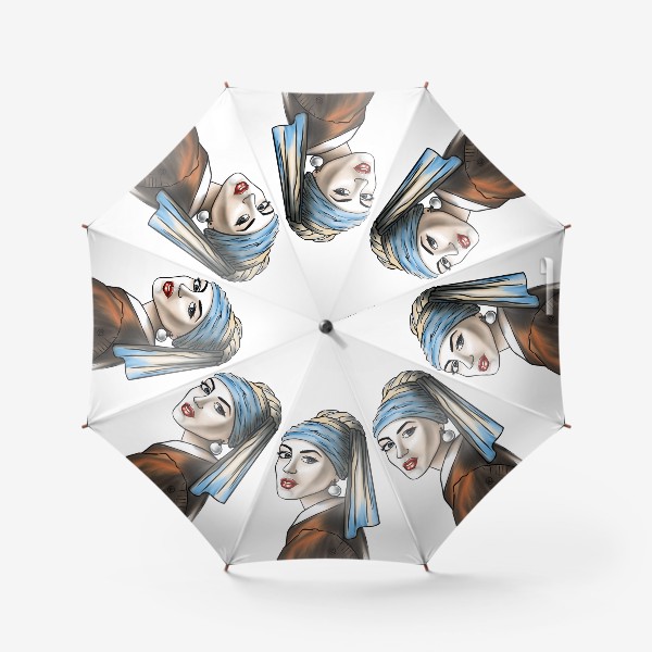 Зонт «Девушка с жемчужной сережкой (без фона)»