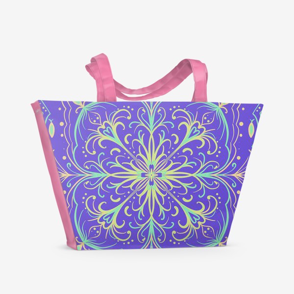 Пляжная сумка «Паттерн.Абстракция на фиолетовом фоне»