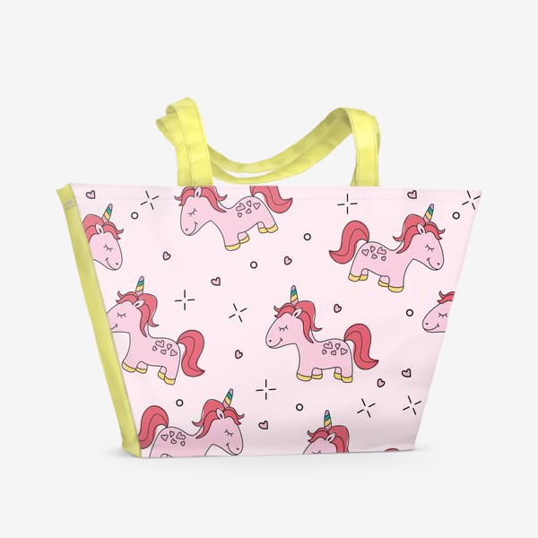 Пляжная сумка «Розовый пони-единорог»