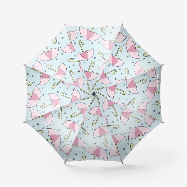 Зонт «Паттерн - Дождь и зонтики»