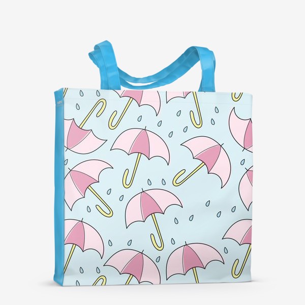 Сумка-шоппер «Паттерн - Дождь и зонтики»