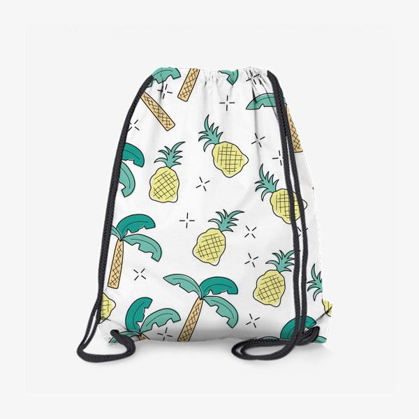Рюкзак «Пальмы и ананасы на белом»