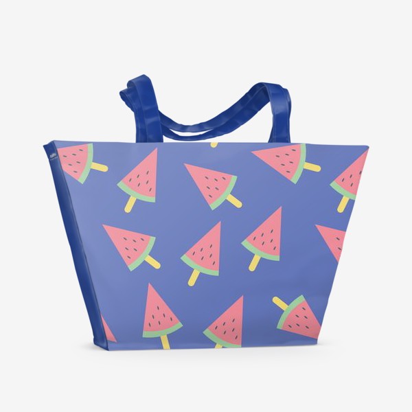 Пляжная сумка «Арбузное мороженое на фиолетовом »