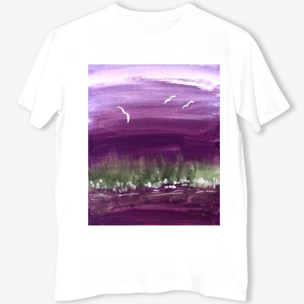 Футболка &laquo;Фиолетовый пейзаж.&raquo;