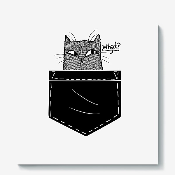 Холст «Кот в черном кармане»