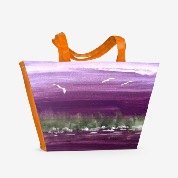 Пляжная сумка «Фиолетовый пейзаж.»
