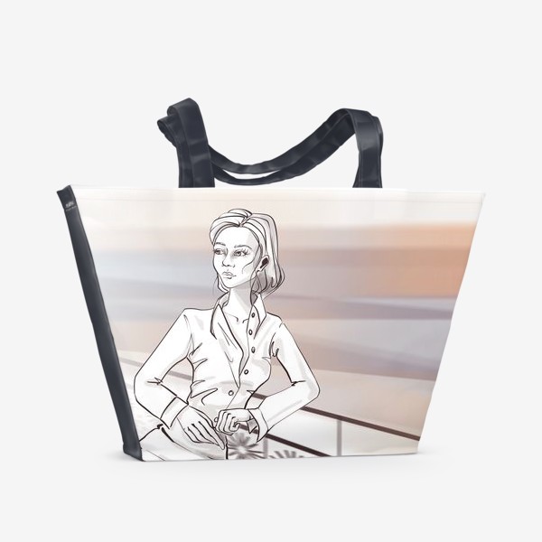 Пляжная сумка «Деловая девушка в городе»