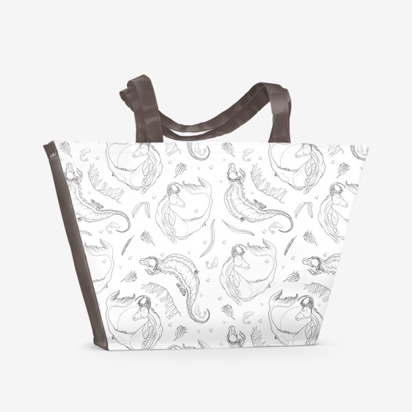 Пляжная сумка «Seafishes pattern no background»