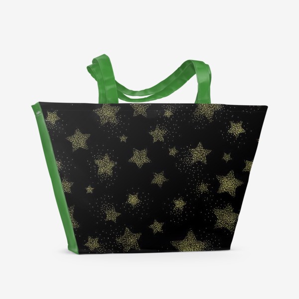 Пляжная сумка «Звёзды на черном фоне»