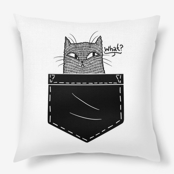 Подушка «Кот в черном кармане»