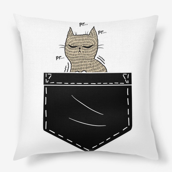 Подушка «Котик в черном кармане»
