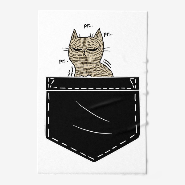 Полотенце &laquo;Котик в черном кармане&raquo;