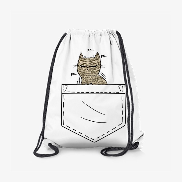 Рюкзак «Котик в белом кармане»
