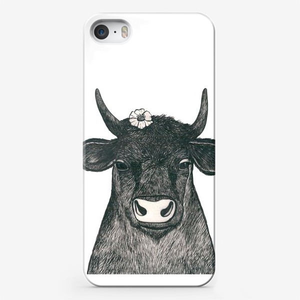 Чехол iPhone «Графическая работа бык символ года»