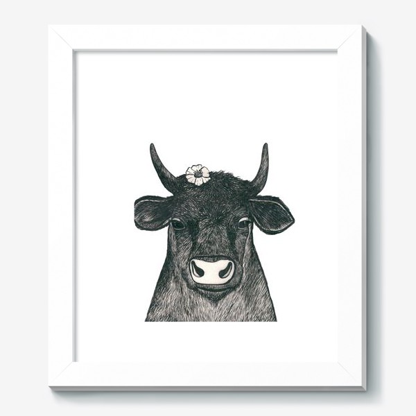 Картина «Графическая работа бык символ года»