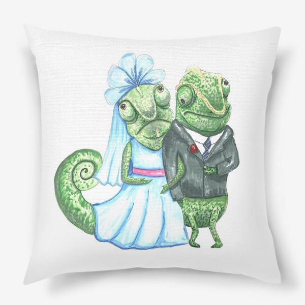 Подушка «Свадьба хамелеонов»